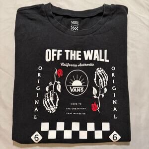 Vans Black Off The Wall Graphic, Short Sleeve T-Shirt- XL